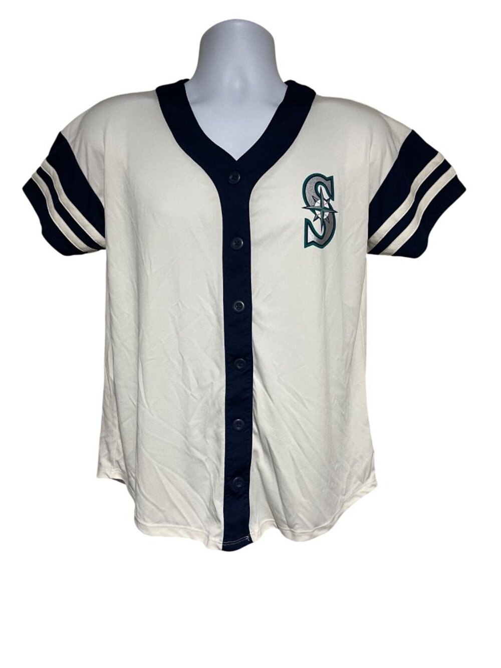 Seattle Mariners Womens Baseball Jersey Size M Button Up CSA MLB Genuine Merch
